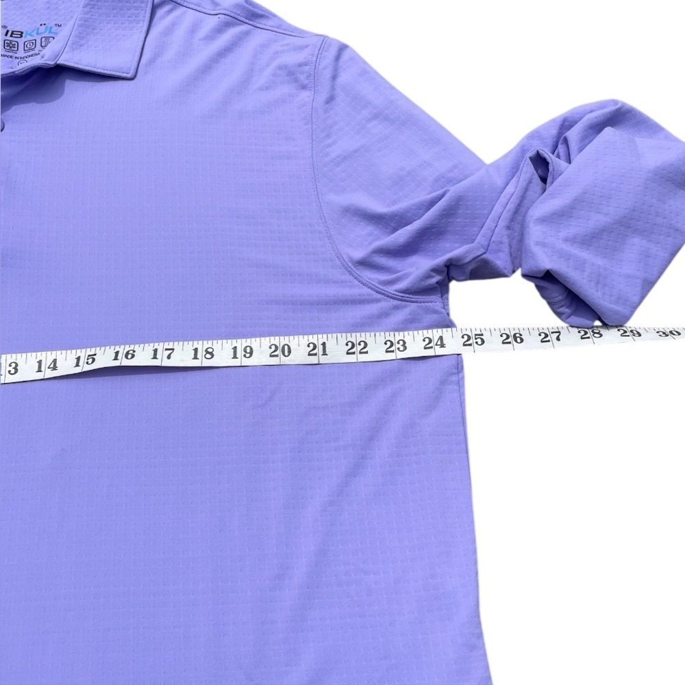 IBKUL Modern Fit Long Sleeve Polo UPF 50+ Quick Dry Mens XL Purple Golf Outdoor - Picture 4 of 13